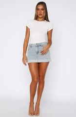 Charlotte Denim Mini Skirt Light Blue