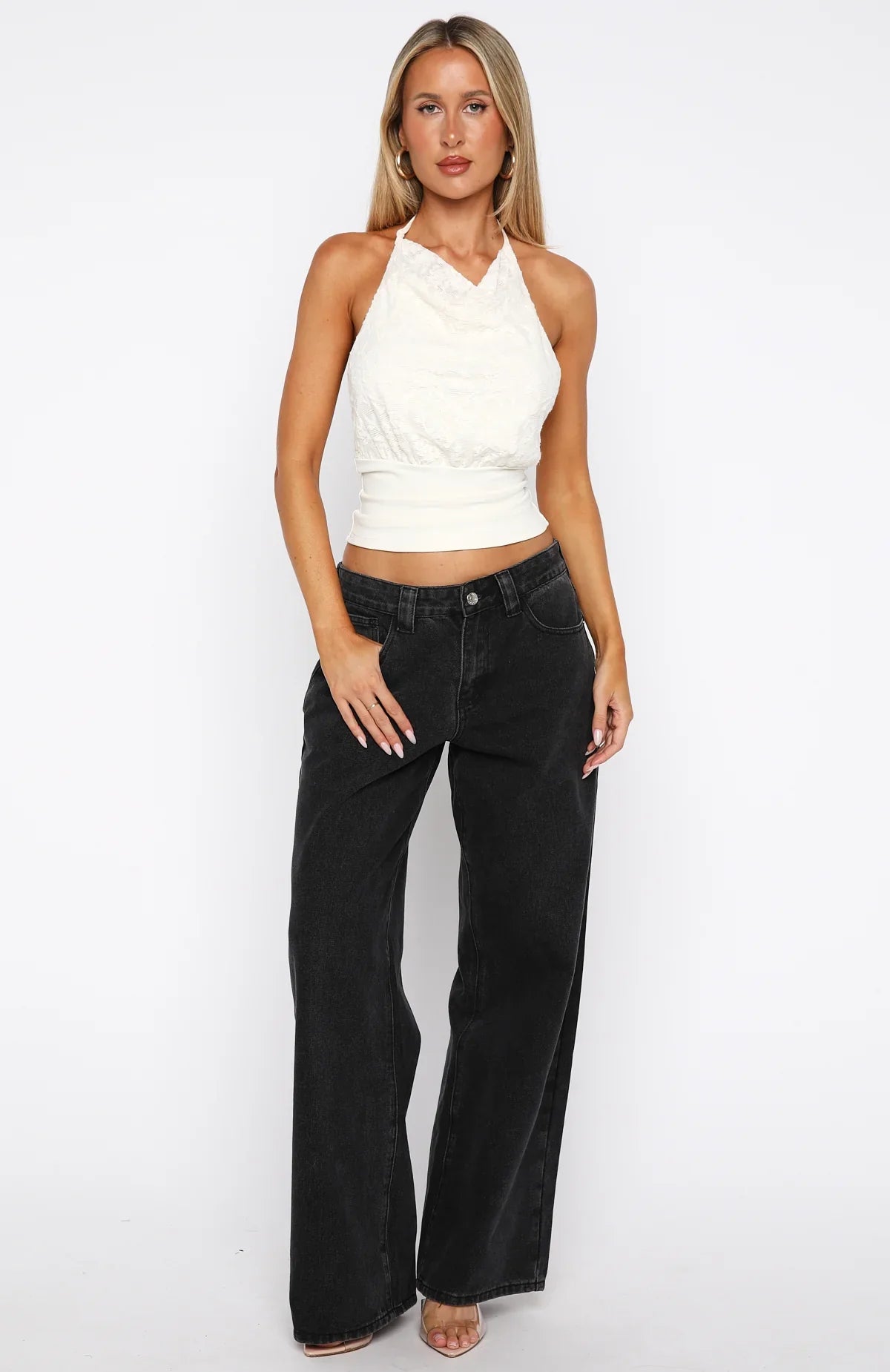 Always Thinking Halter Top Cream