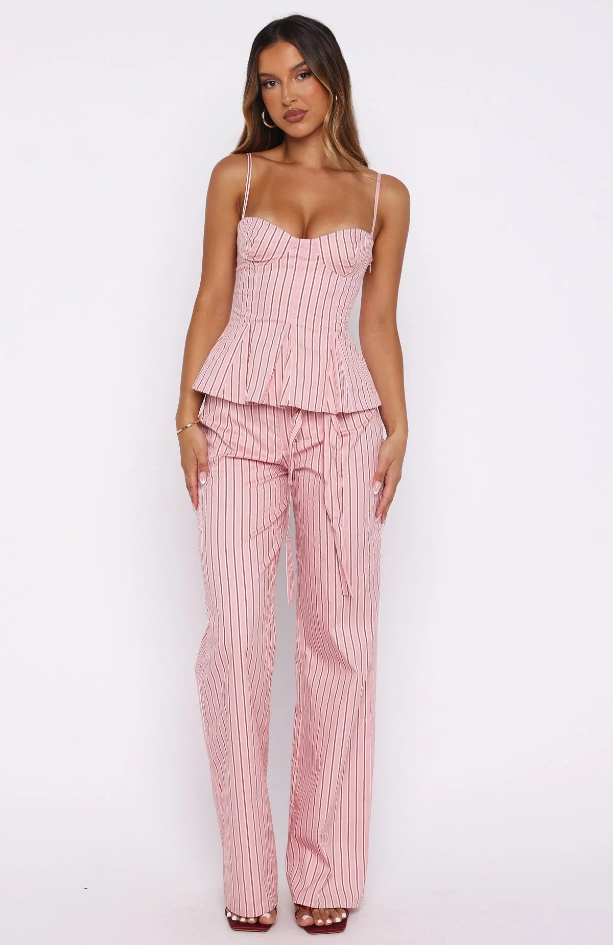 Tempt Me Not Top Pink Stripe