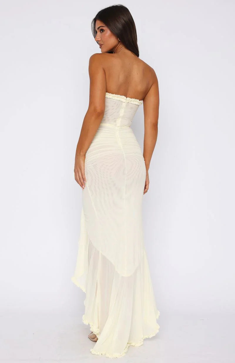 Still Got It Mesh Maxi Dress Lemon