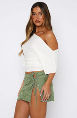Goddess You Sequin Mini Skirt Sage