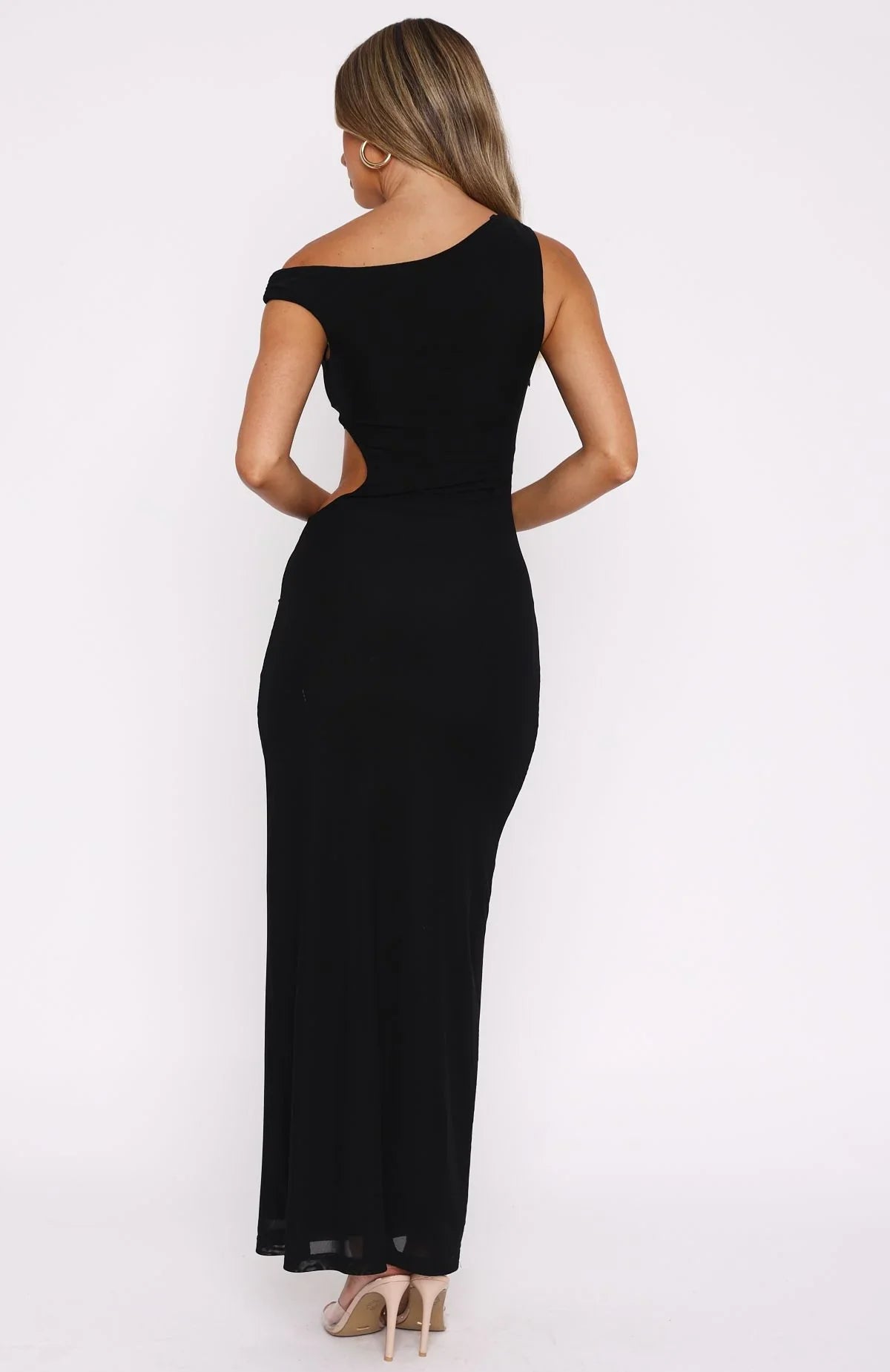 Living For The Weekend Mesh Maxi Dress Black