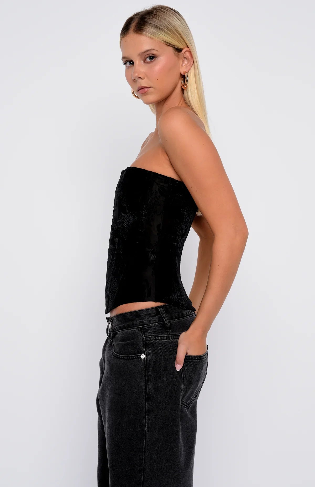 Don't Be Indecisive Strapless Bustier Black
